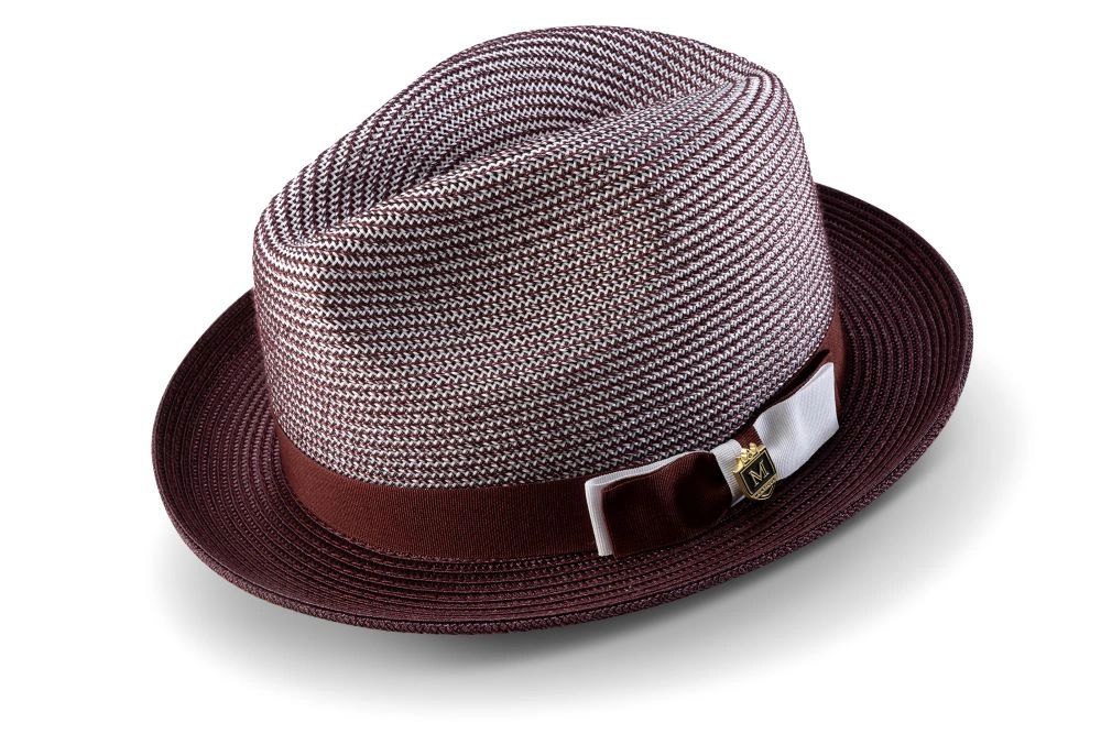"Cappello Fedora Intrecciato Bicolore: Eleganza Italiana per Uomo"